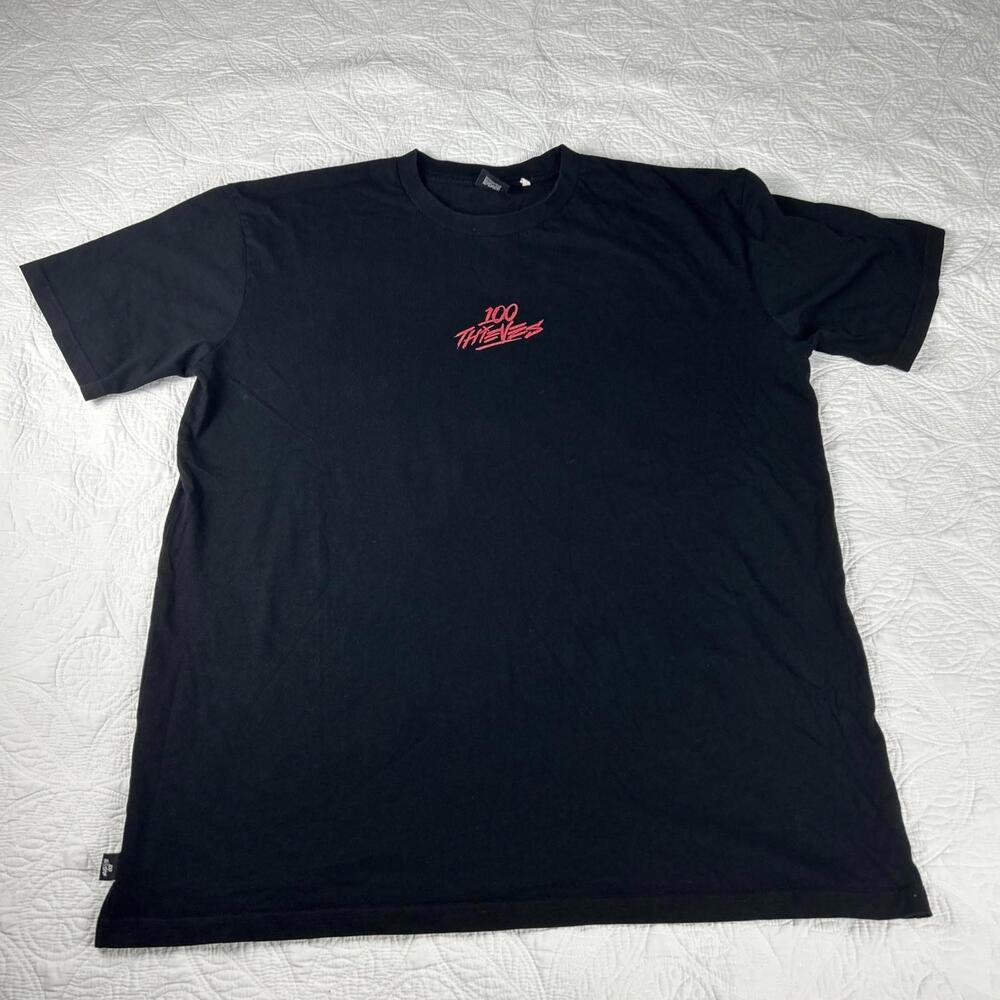 100 THIEVES Black  T-Shirt Logo 100% Cotton Men's Size XL